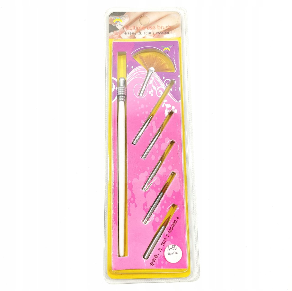 Nail Art Penseel Set met 6 Verwisselbare Tips voor Acryl & Gel