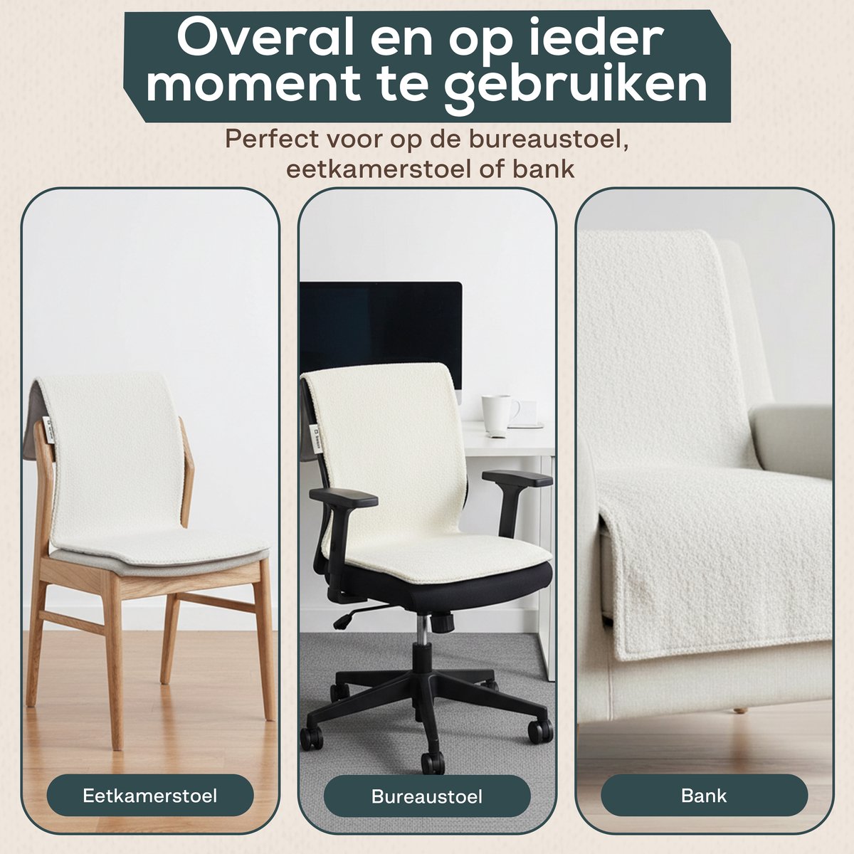 Kuddle Elektrische Deken Draadloos - Warmtedeken Infrarood & Oplaadbaar - Teddy 'Off White' 135x45cm - Inclusief Batterij - Camping - Kamperen – foto 6