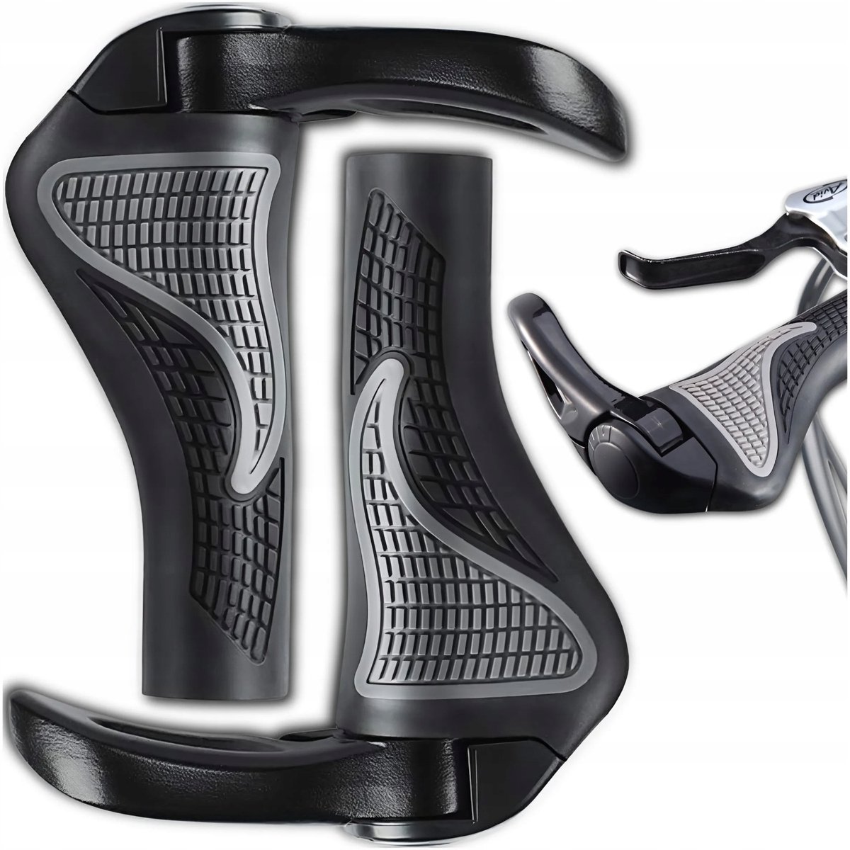 Ergonomische Fietsgrips met Anti-slip en Horns - Zwart