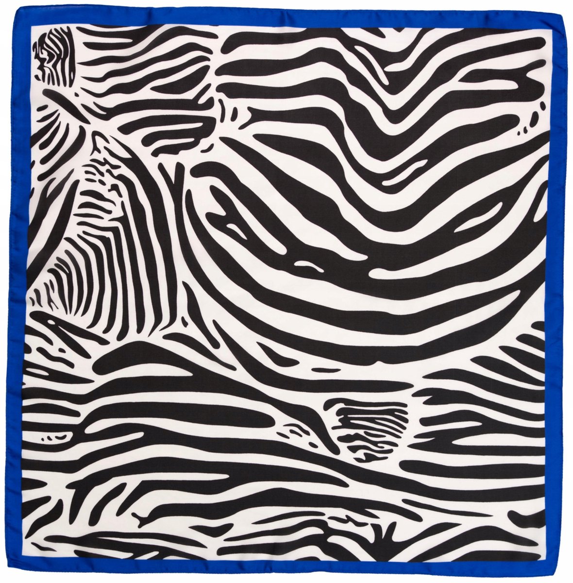 Satijnen Sjaal Zebraprint - Blauw