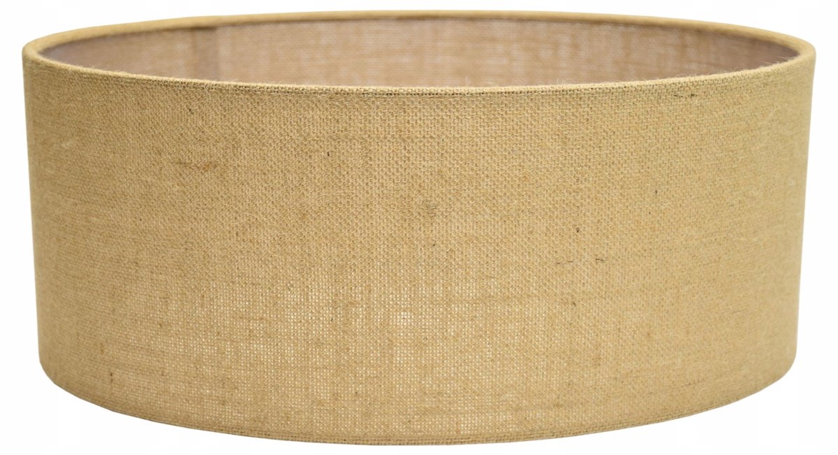 Jutowy Abażur Walec 50cm E27 Boho Scandinavisch Beige opgerolde rand