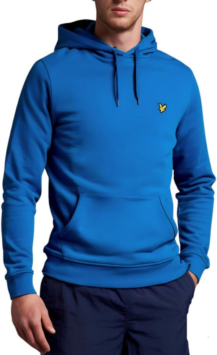 Heren Hoodie Met Capuchon van 100% Katoen in Helder Blauw