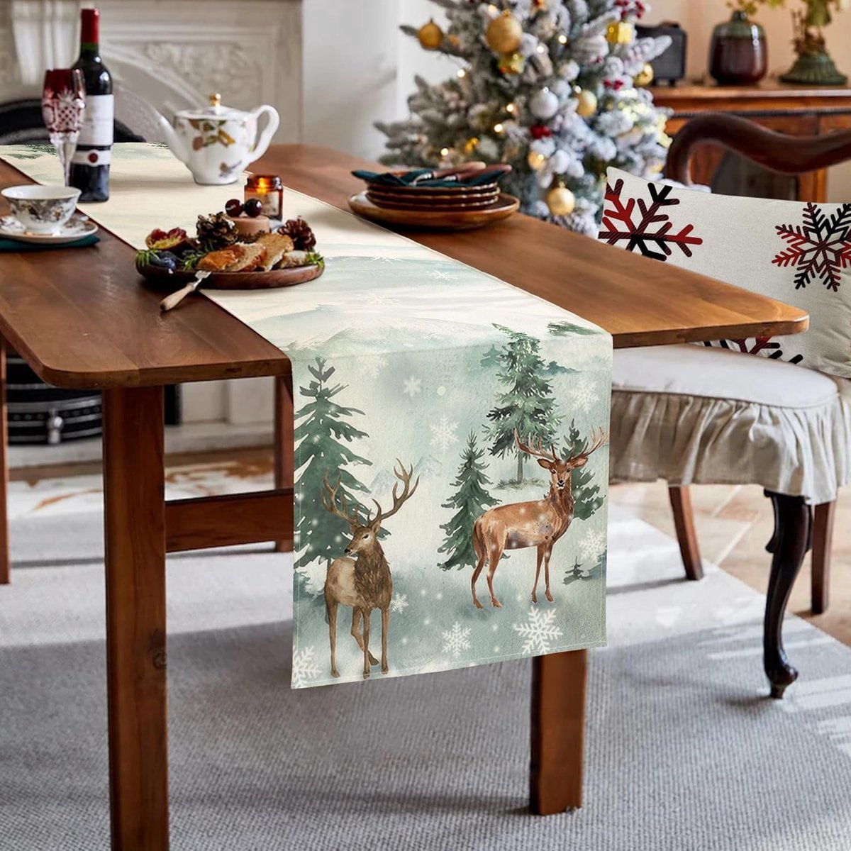 Stunq® Elegante Waterafstotende Tafelkleed Loper voor Feestelijke Kersttafel Binnen en Buiten