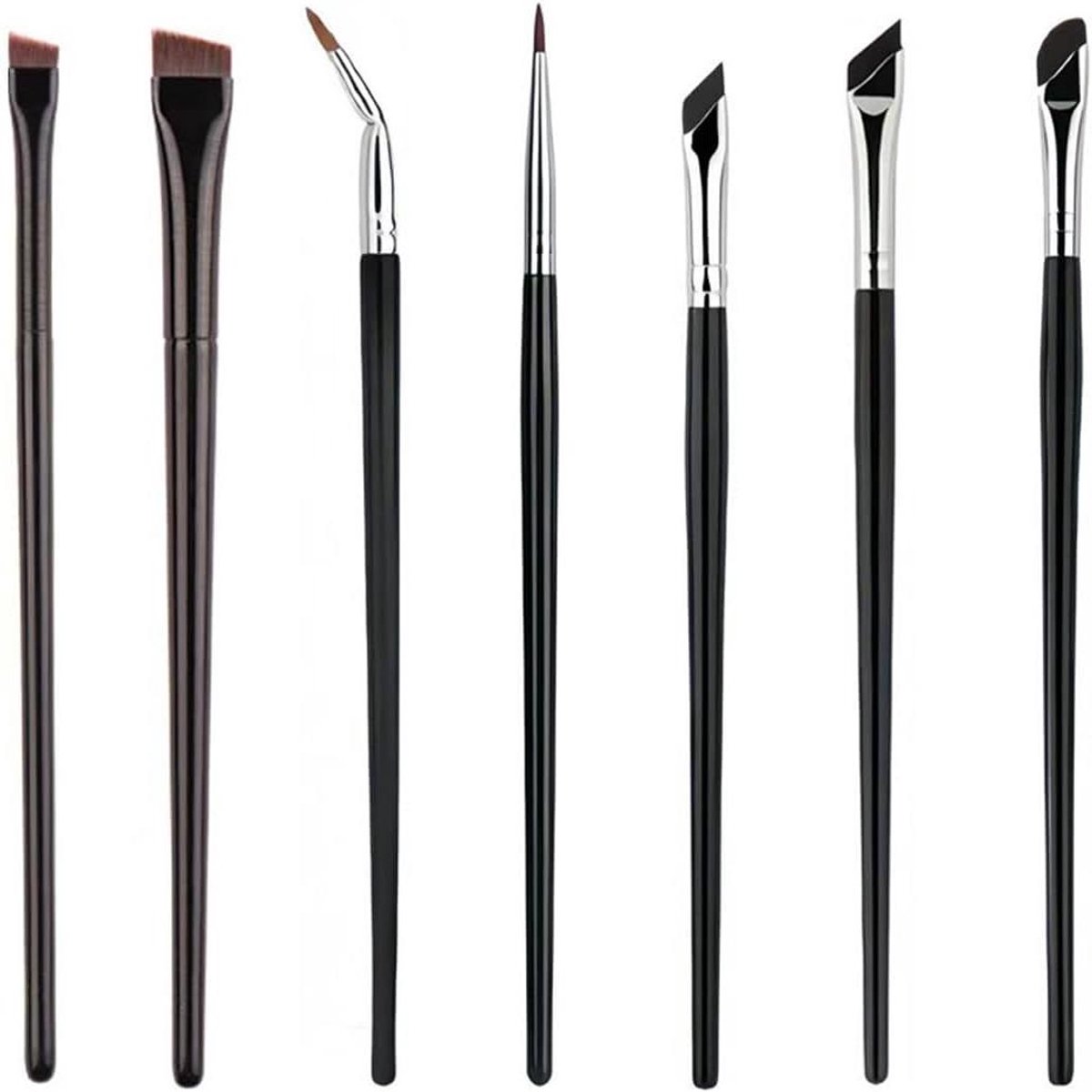 Ronte - Eyeliner Set: Precisie Borstels voor Cosmetica Beginners - 7 Stuks