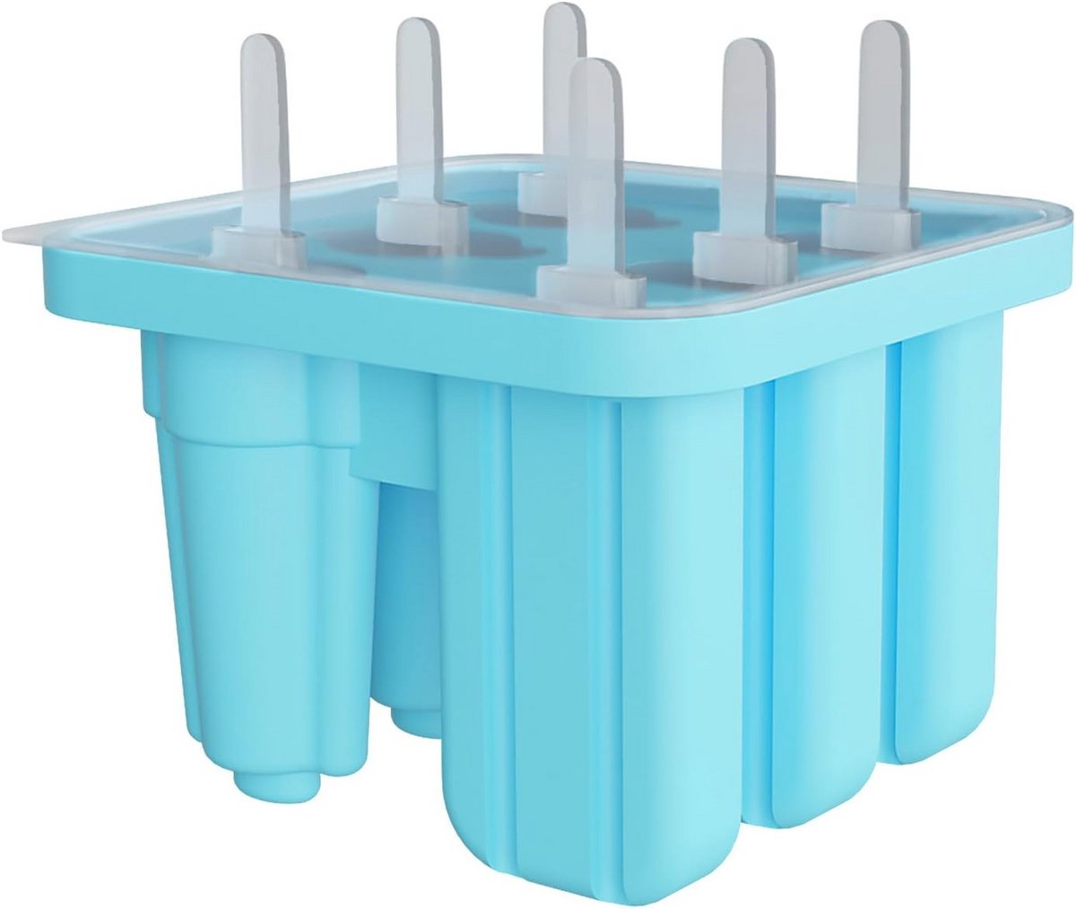 Set van 6 Herbruikbare Siliconen IJsstokjes Vormen voor IJslolly's en Popsicles