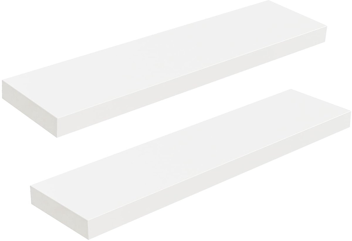 Unyqoos Zwevende wandplankenset voor stijlvolle en praktische wanddecoratie Wit