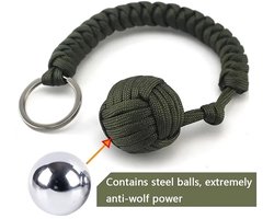 Apenvuist - Monkey Fist - Zelfverdediging - Sleutelhanger - Paracord - Groen