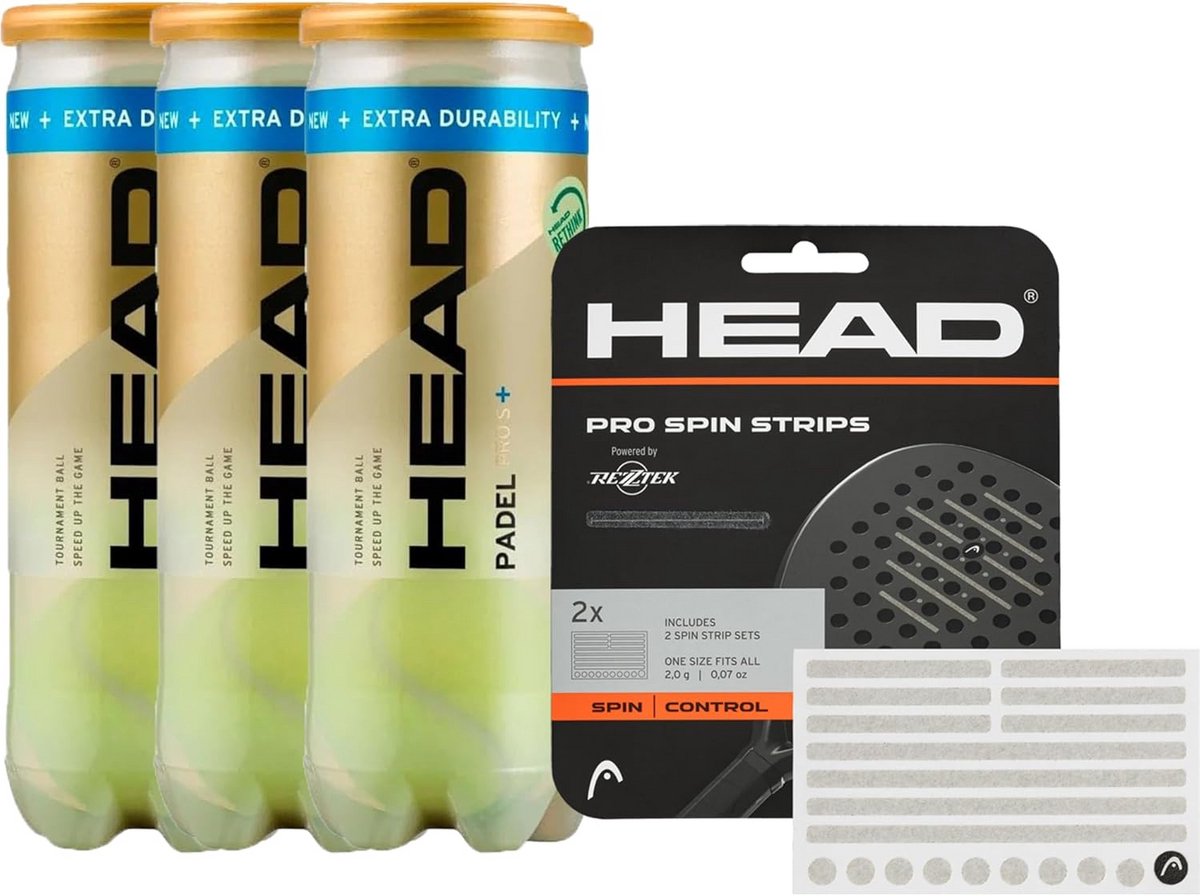 Padel Ballen Set met 9 Stuks en Spinhulp Strips voor Maximale Controle