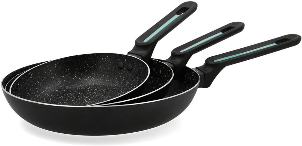 3-delige Pannenset van Gevormd Aluminium - Inclusief Koekenpan 18, 22 en 26 cm