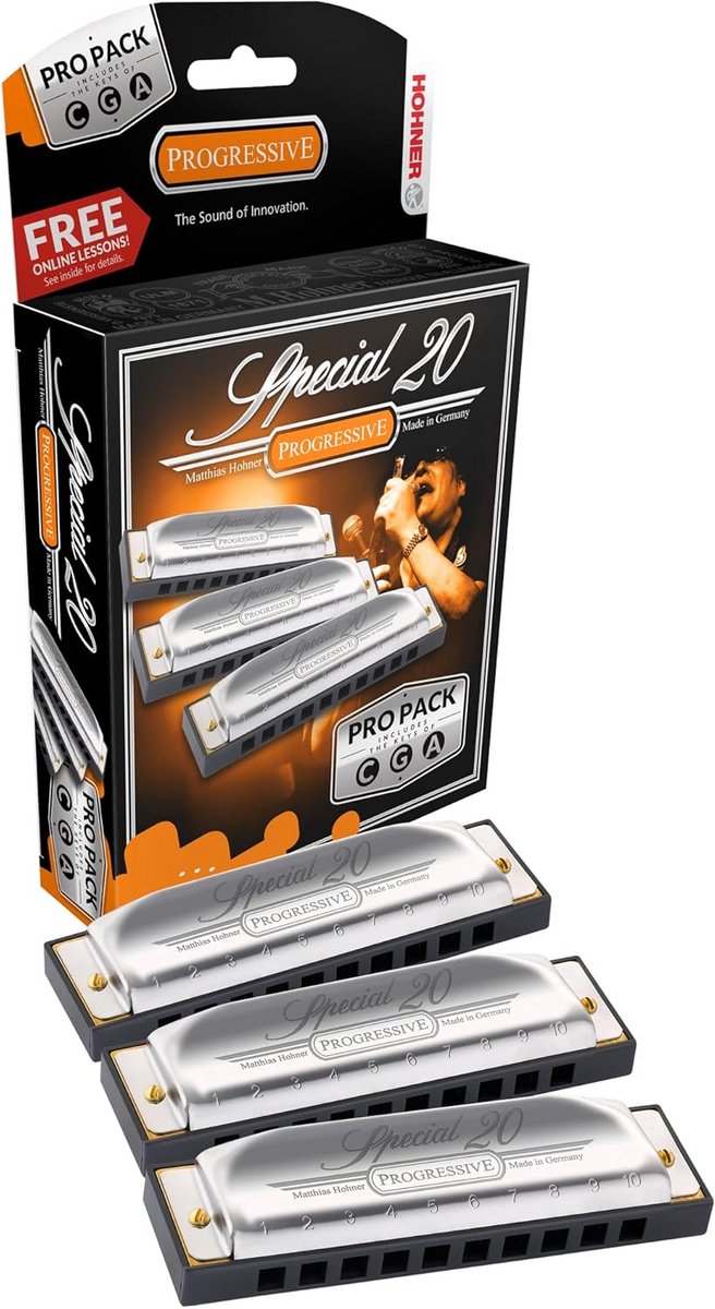 Diatonische Mondharmonica Set - Special 20 (C, G, A) - Professionele Kwaliteit