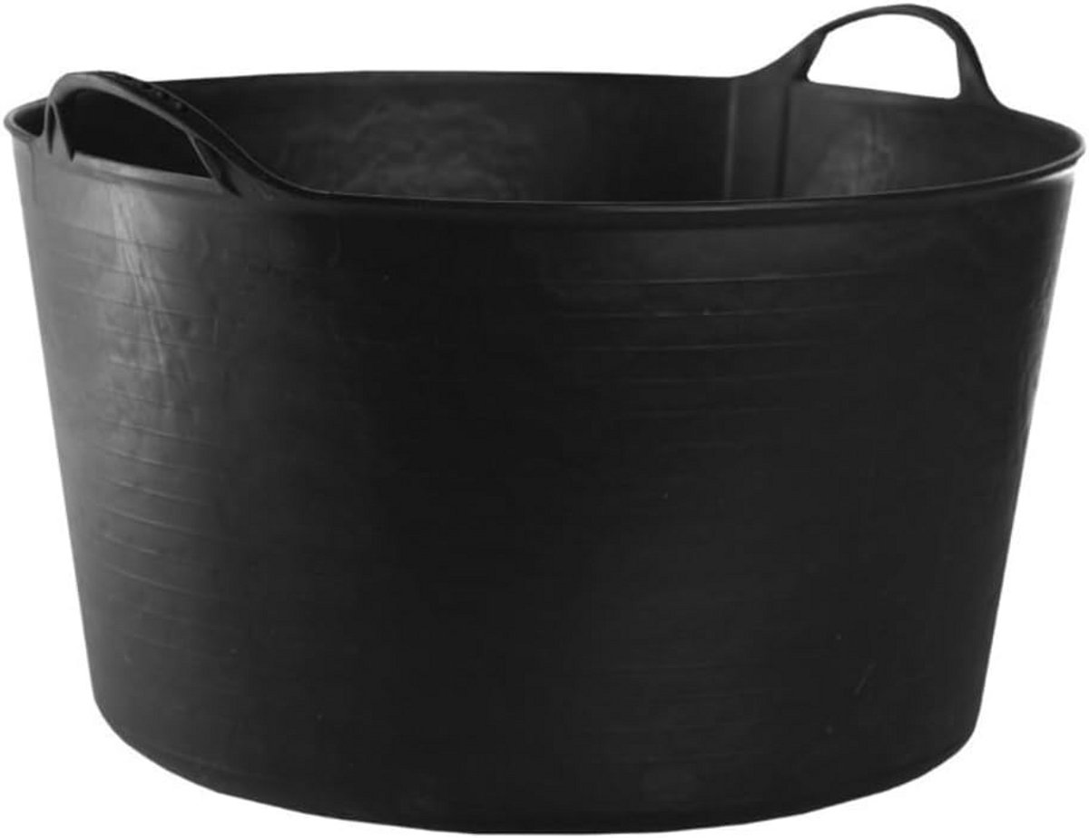 Flexibele rubberen emmer mixer, 55 liter, zwart, mengkuip voor mortel en cement