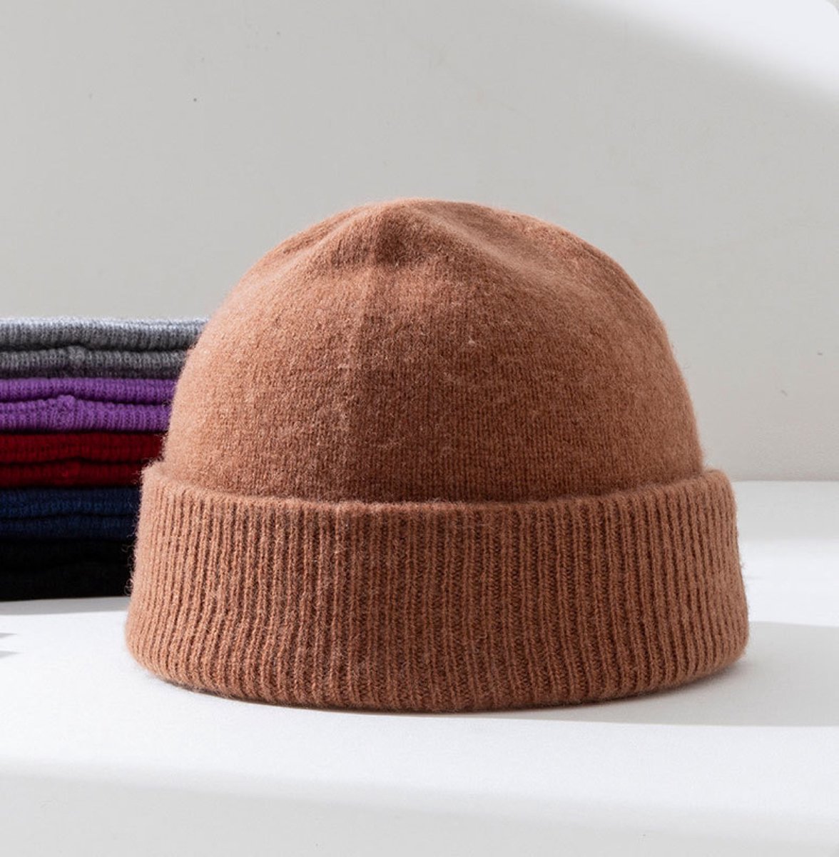 Wollen Beanie Muts – Wintermuts – Beanie Heren – Beanie Dames – Zachte Gebreide Muts – Warme Unisex Muts – One Size – Bruin
