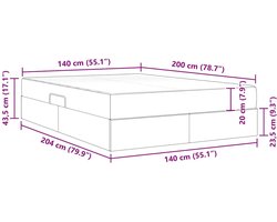 vidaXL - Opbergbed - met - matras - met - matras - Zwart - 140 - x - 200 - cm - Fluweel