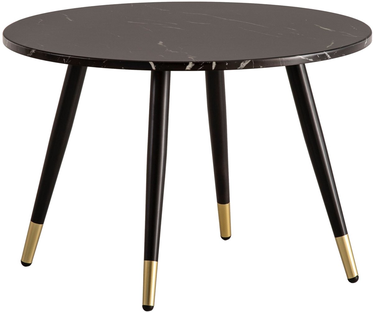 salontafel 60x60x41 cm met marmerlook zwart modern, design woonkamertafel met metalen frame, salontafel ronde tafel, bijzettafel woonkamer