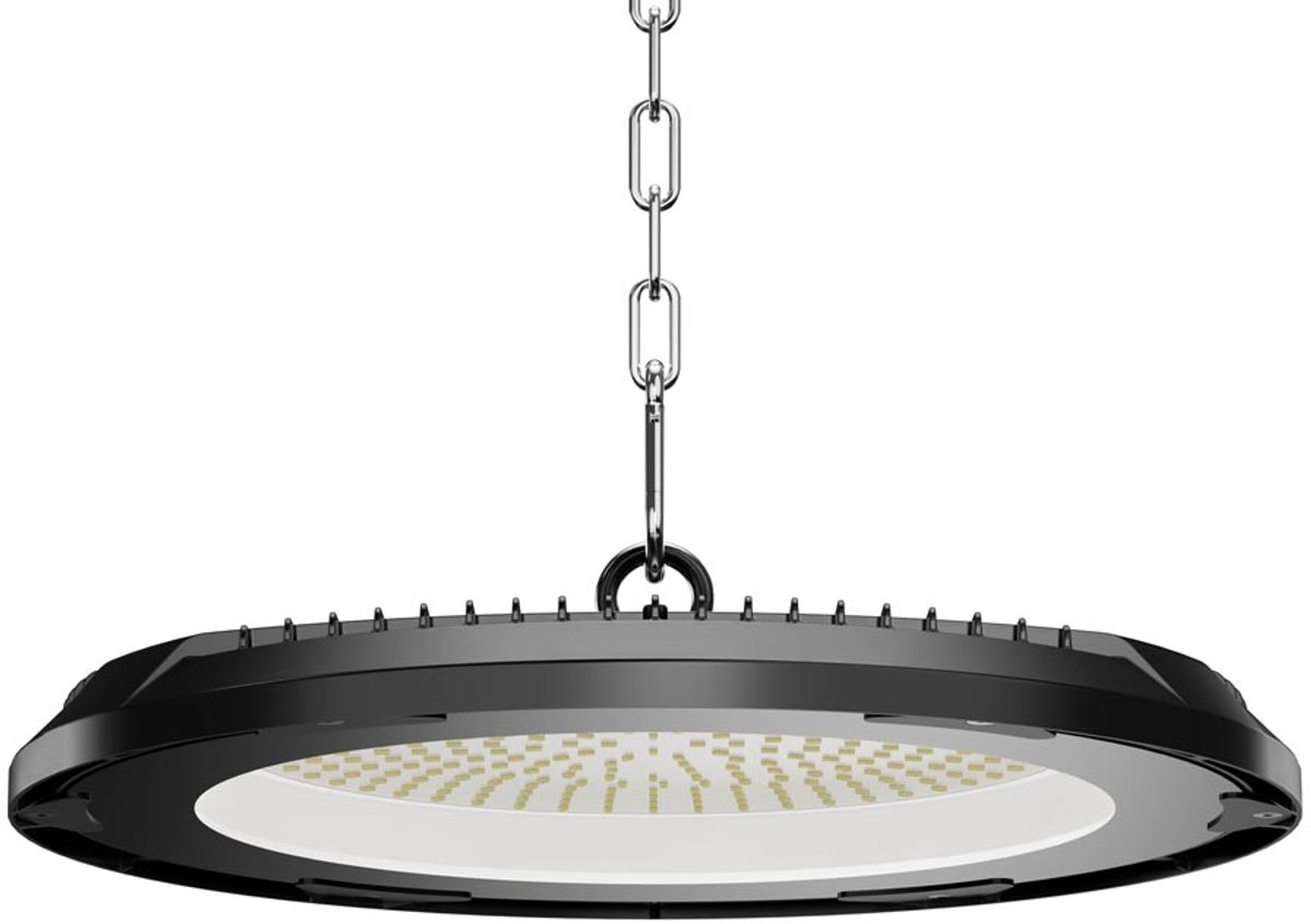 HOFTRONIC Eris LED High Bay UFO - 200 Watt - 28.000lm (140lm/W) - 6500K daglicht wit - IP65 waterdicht - IK08 - Flikkervrij Zwart