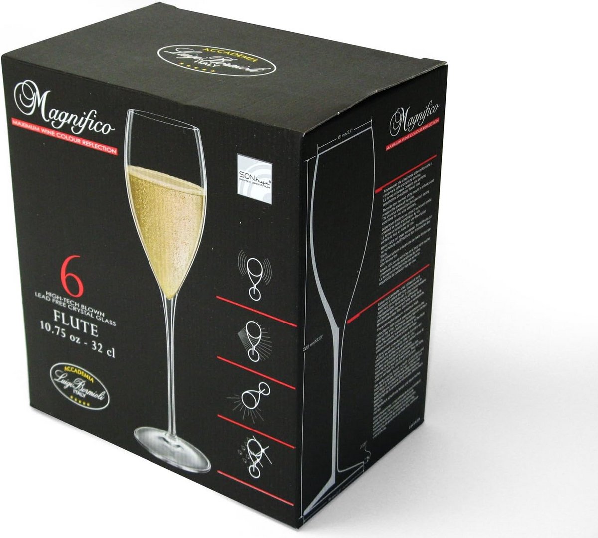 Set van 6 Champagne Flûtes Kristalglas - Elegant Wijnproefglas - 31cl