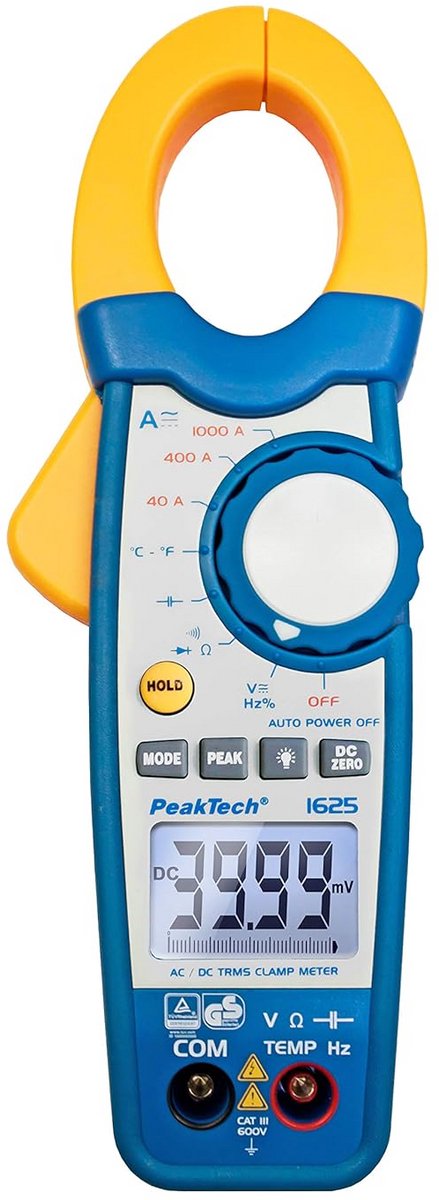 True RMS Stroomtangmeter met Digitale Multimeter Functie 1000 A AC/DC