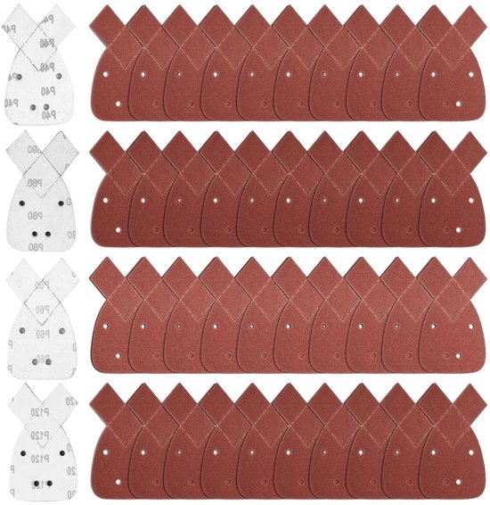 40 stuks Schuurpapier voor detailschuurmachine, korrelgrootte 40/60/80