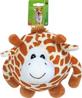 Boon hondenspeelgoed safaribal pluche met piep giraffe, 17 cm.