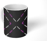 Mok - Koffiemok - Vierkant - Design - Paars - Mokken - 350 ML - Beker - Koffiemokken - Theemok