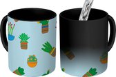 Magische Mok - Foto op Warmte Mokken - Koffiemok - Planten - Cactus - Huisplant - Patronen - Magic Mok - Beker - 350 ML - Theemok