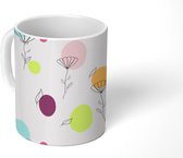 Mok - Koffiemok - Bloemen - Stippen - Pastel - Patronen - Mokken - 350 ML - Beker - Koffiemokken - Theemok