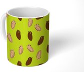 Mok - Koffiemok - Patronen - Uil - Groen - Mokken - 350 ML - Beker - Koffiemokken - Theemok