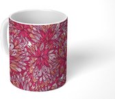 Mok - Patronen - Bloemen - Bladeren - Abstract - Mokken - 350 ML - Beker - Uitdeelcadeautjes