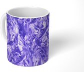 Mok - Marmer print - Paars - Abstract - Patroon - Mokken - 350 ML - Beker - Uitdeelcadeautjes