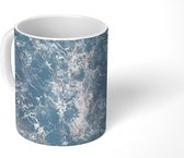 Mok - Marmer print - Zilver - Luxe - Design - Mokken - 350 ML - Beker - Uitdeelcadeautjes