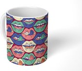 Mok - Design - Vintage - Mond - Lippen - Mokken - 350 ML - Beker - Uitdeelcadeautjes