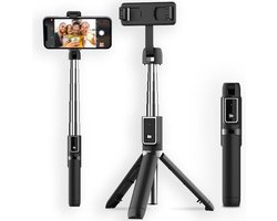 imoshion 2-in-1 Selfie Stick - Universele Selfiestick met Statief - Tripod Telefoon Statief - Inclusief Bluetooth Afstandsbediening - Universele Telefoonhouder - 67 cm
