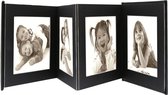 Deknudt Frames A66DC2 8PH 10x15cm Leporello noir avec finition cuir pour 8 photos 10x15cm