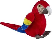 Pluche knuffel dieren rode Macaw papegaai vogel van 30 cm - Speelgoed knuffels vogels - Leuk als cadeau voor kinderen