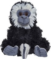 Pluche knuffel gibbon aapje zwart van 17 cm - Speelgoed knuffeldieren apen - Ophangen met klittenband handjes