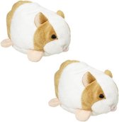 Set van 2x stuks pluche hamsters knuffels van 10 cm - Dieren speelgoed