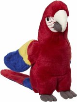 Pluche papegaai knuffeldier rood 21 cm - Tropische vogels