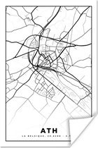 Affiche België – Ath – City Map – Map – Zwart Wit – Carte - 20x30 cm