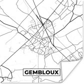 Poster Stadskaart – Plattegrond – België – Zwart Wit – Gembloux – Kaart - 100x100 cm XXL