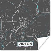 Poster Stadskaart – Grijs - Kaart – Virton – België – Plattegrond - 50x50 cm