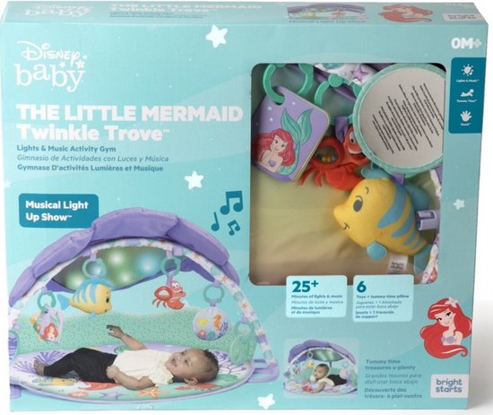 Bright Starts Disney Baby Little Mermaid Twinkle Trove Tapis d'activité Gym K12534