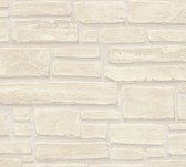 A.S. Création behangpapier steen beige, crème en bruin - AS-662323 - 53 cm x 10,05 m