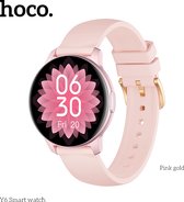 Bol.com HOCO Y6 Smartwatch - Roze dames sporthorloge met rond display - Beschikt over o.a. hartslagmeter bloeddrukmeter stappent... aanbieding