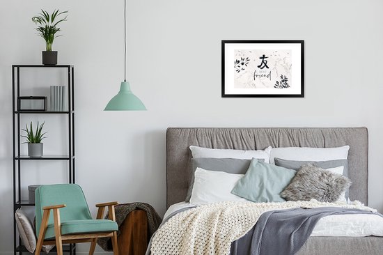 Cadre photo avec affiche - Best ami - Amitié - Proverbes - Citations - Amis - 60x40 cm - Cadre pour affiche