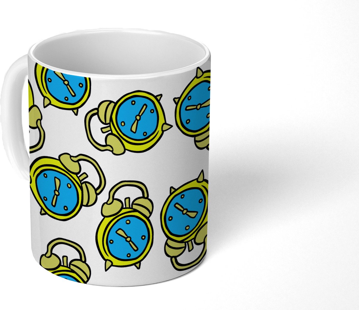 Mok - Koffiemok - Wekker - Patroon - Cartoon - Slapen - Mokken - 350 ML - Beker - Koffiemokken - Theemok
