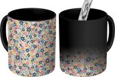 Magische Mok - Foto op Warmte Mokken - Koffiemok - Bloemen - Patronen - Pastel - Hippie - Magic Mok - Beker - 350 ML - Theemok