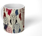 Mok - Koffiemok - Dromenvanger - Patronen - Veren - Mokken - 350 ML - Beker - Koffiemokken - Theemok