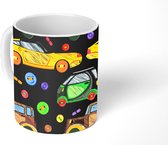 Mok - Koffiemok - Auto - Patronen - Knopen - Mokken - 350 ML - Beker - Koffiemokken - Theemok
