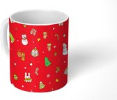 Mok - Koffiemok - Kerst - Patronen - Feest - Sneeuw - Mokken - 350 ML - Beker - Koffiemokken - Theemok