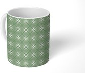 Mok - Koffiemok - Vintage - Ruit - Design - Mokken - 350 ML - Beker - Koffiemokken - Theemok